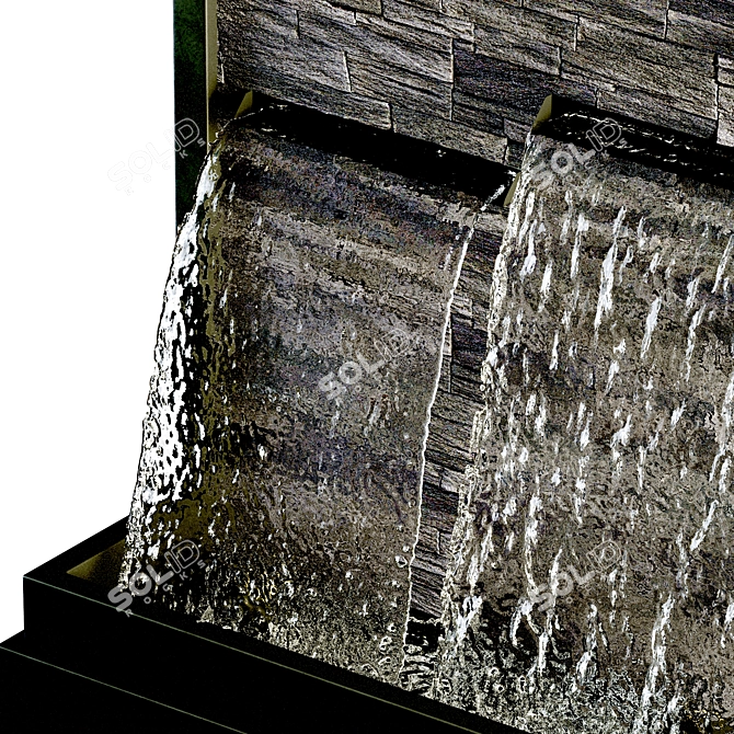 TETRIS Stone Water Feature Display 3D model image 3