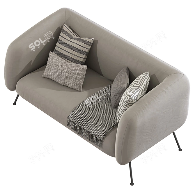 Stylish DAVI 31 Modern Sofa 3D model image 4
