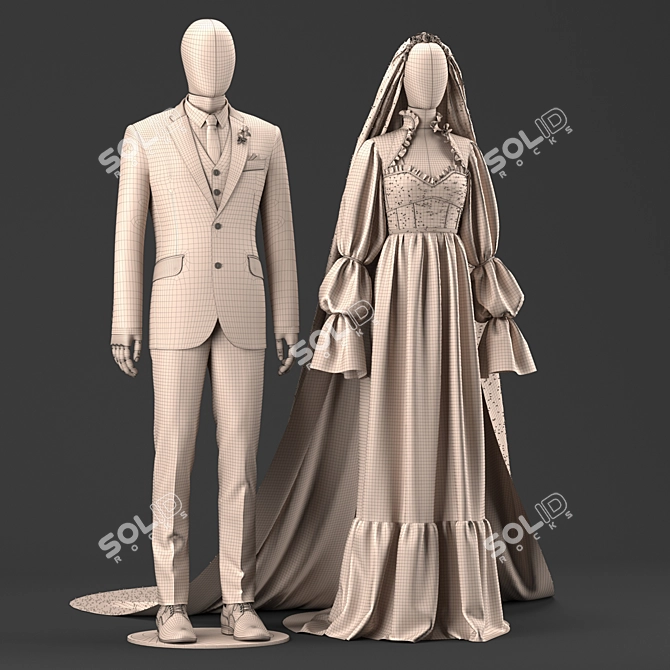 3ds Max 2013 Corona Render wedding outfit 3D model image 6