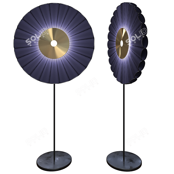 Contemporary Reine White Floor Lamp 3D model image 1