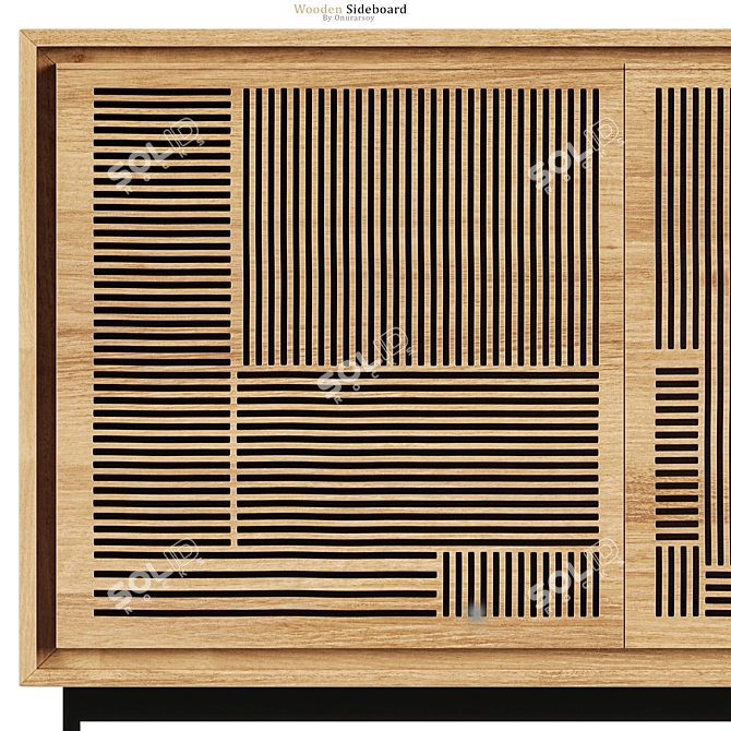  Elegantly Crafted Wooden Sideboard 3D model image 2