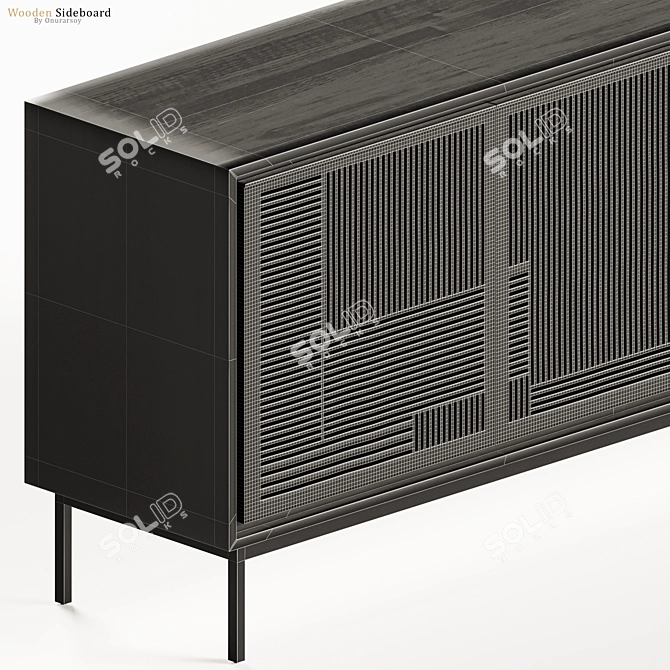  Elegantly Crafted Wooden Sideboard 3D model image 3