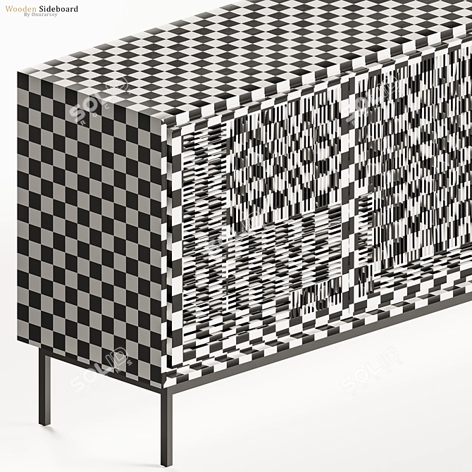  Elegantly Crafted Wooden Sideboard 3D model image 4