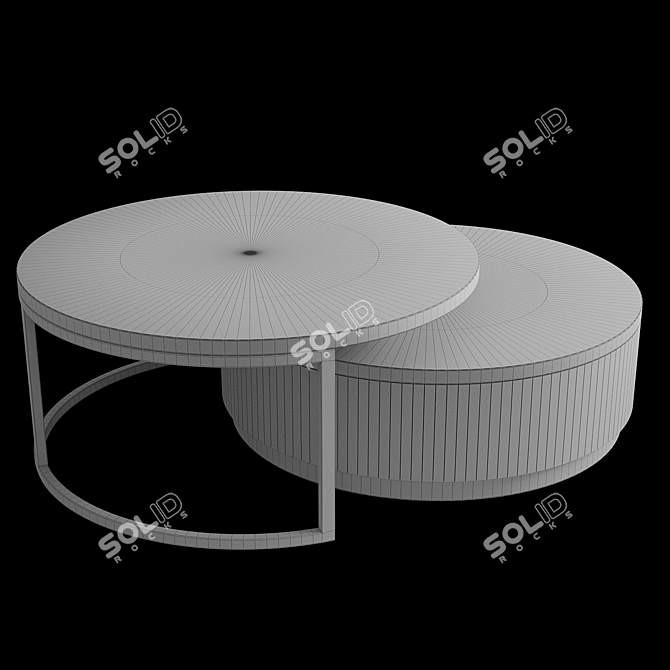 Contemporary Round Nesting Tables, Modern 3D model image 2