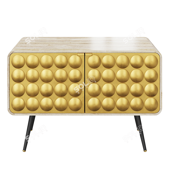 Vintage Glam Metal Dresser 3D model image 1