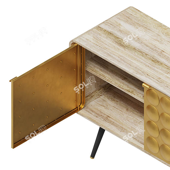 Vintage Glam Metal Dresser 3D model image 2