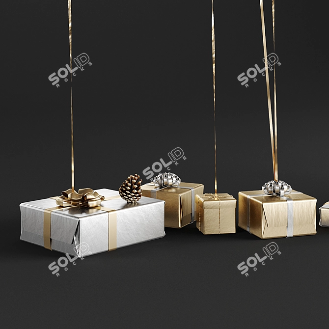 Christmas Balloon Gifts Set, 3D 3D model image 2