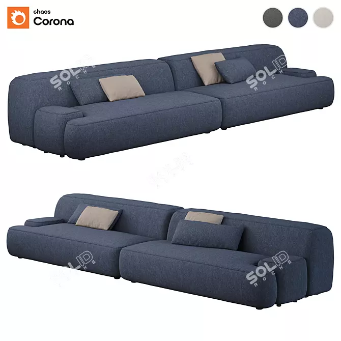 Zephyr Modular Sofa Set 3D model image 4