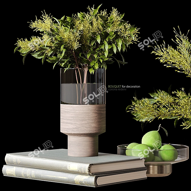 Elegant Floral Decor Bouquet 3D model image 1