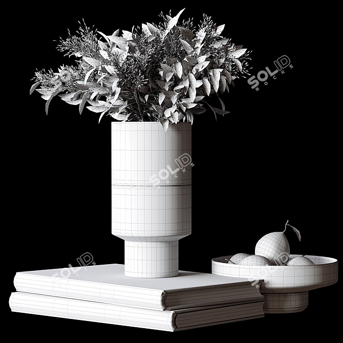 Elegant Floral Decor Bouquet 3D model image 5