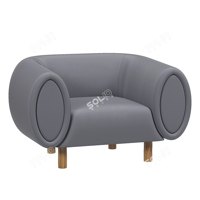 Modern Tobi Armchair Model 2015 3D model image 2