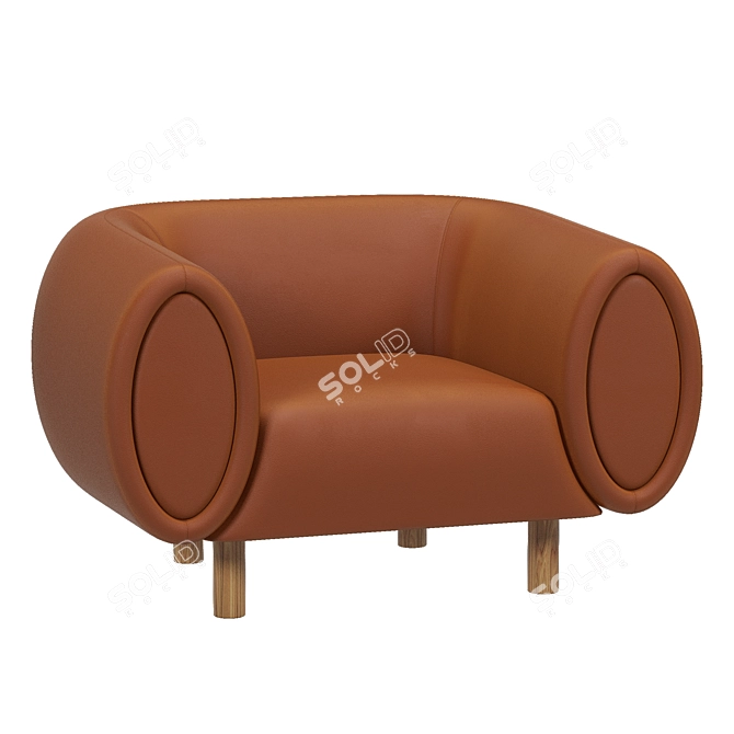 Modern Tobi Armchair Model 2015 3D model image 3