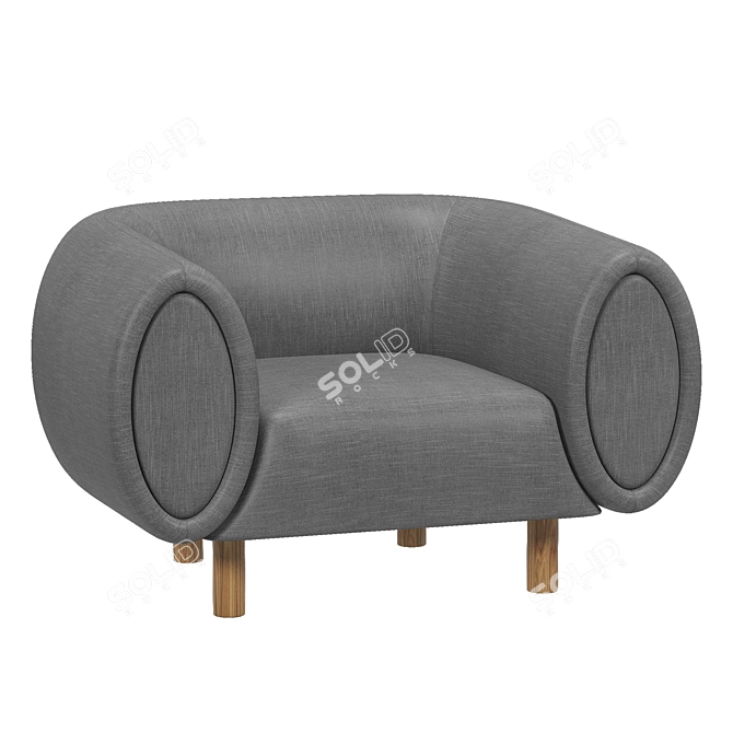 Modern Tobi Armchair Model 2015 3D model image 6