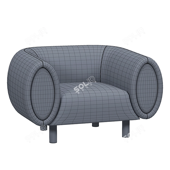 Modern Tobi Armchair Model 2015 3D model image 7