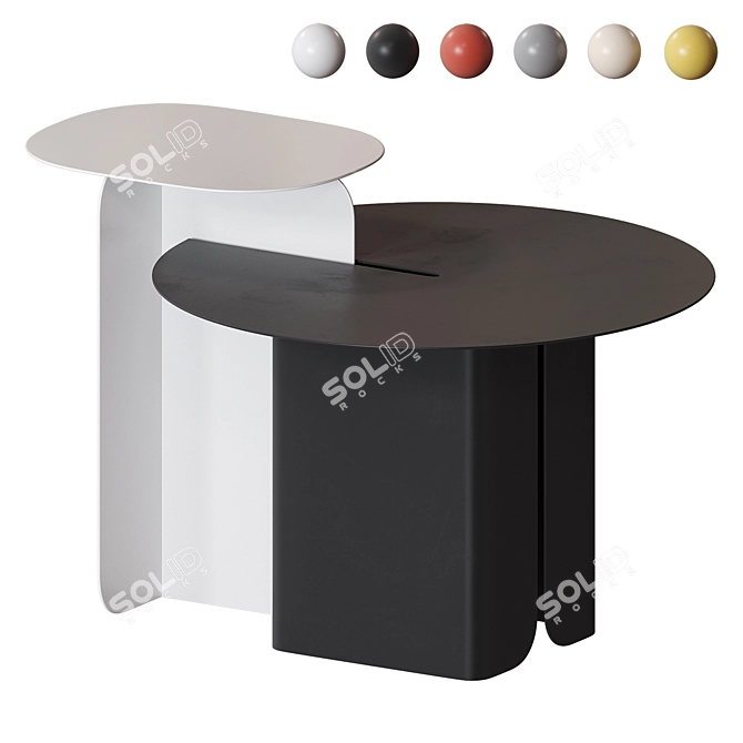 Scandinavian Style Round Coffee Table 3D model image 1