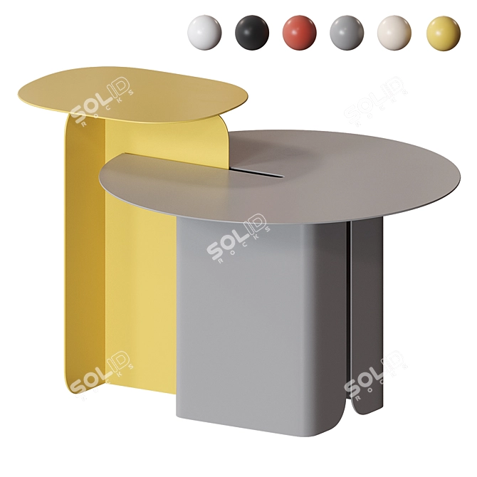Scandinavian Style Round Coffee Table 3D model image 3