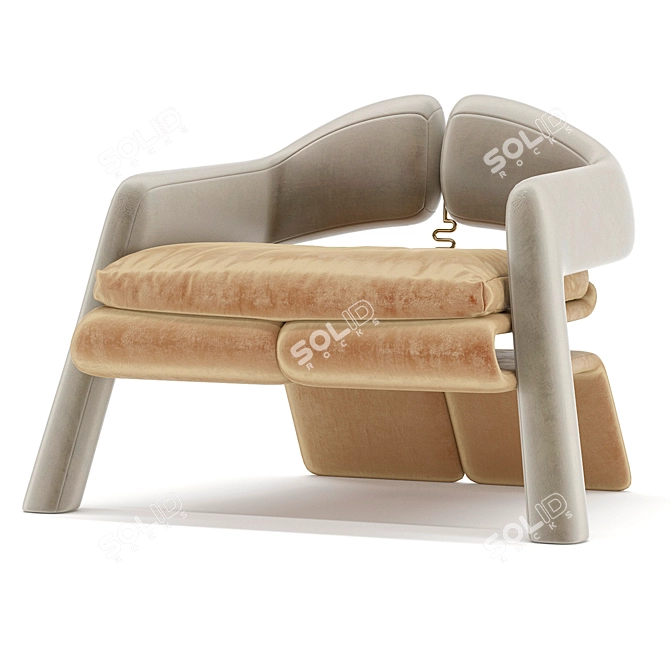 Futuristic Dynamic Dulki Armchair 3D model image 1