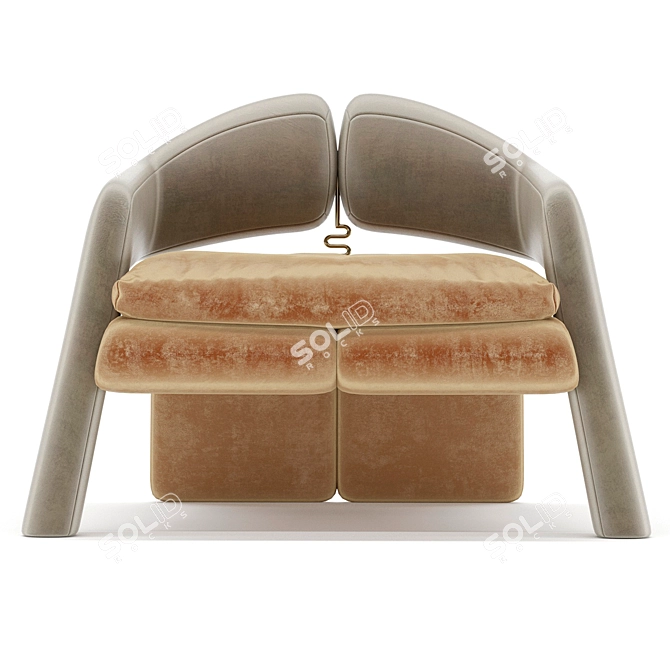 Futuristic Dynamic Dulki Armchair 3D model image 2