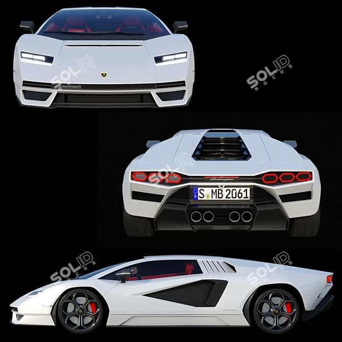 Revolutionary Rebirth: Lamborghini Countach LPI 3D model image 2