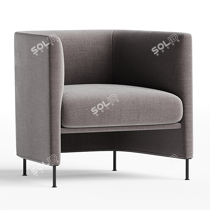 Minimalist Low Profile Algon Chair 3D model image 1
