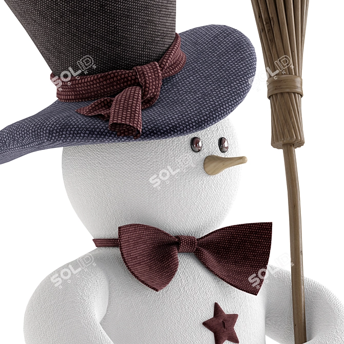 Festive Snowman & Wooden Tree 3D model image 3