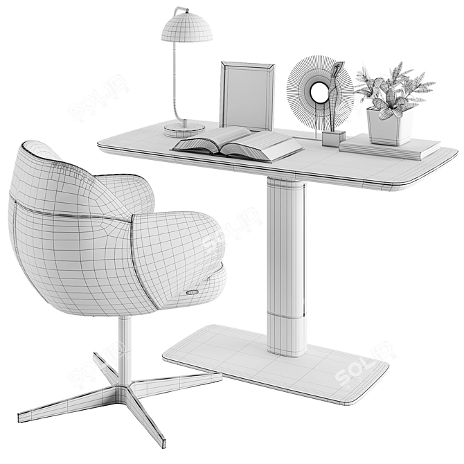 Chic Office Furnishing Set 3D model image 7