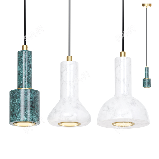 Geometric LED Pendant Light 3D model image 1