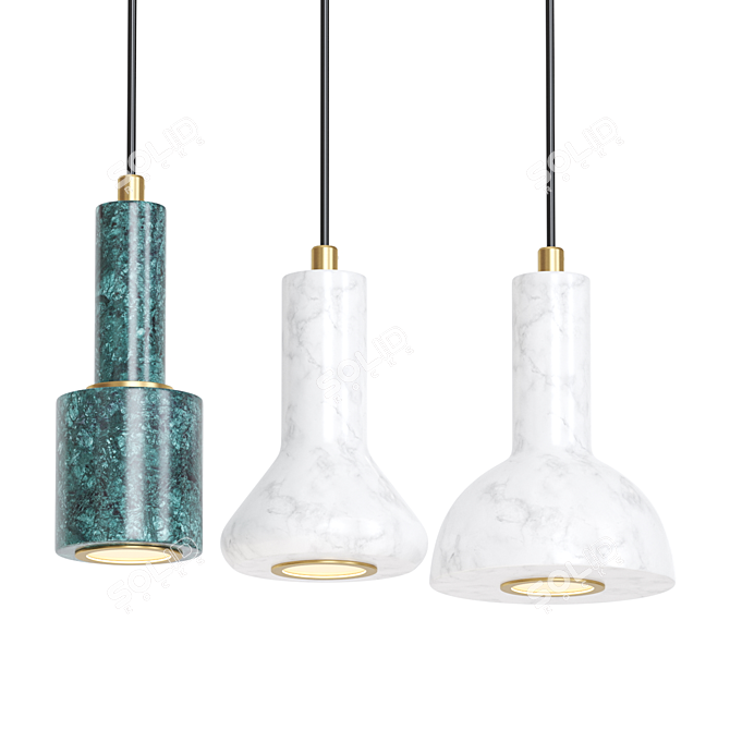 Geometric LED Pendant Light 3D model image 3