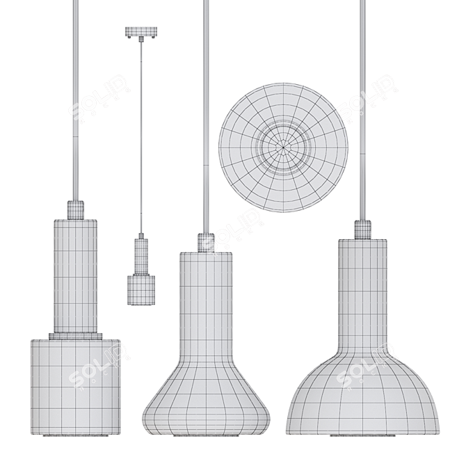 Geometric LED Pendant Light 3D model image 5
