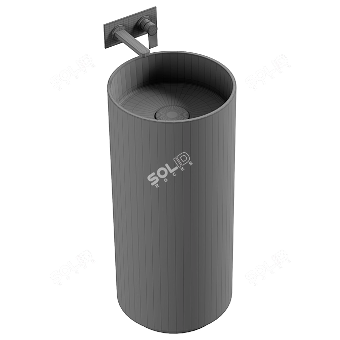 Rigel Mineral Composite Grey Basin - 90CM 3D model image 2