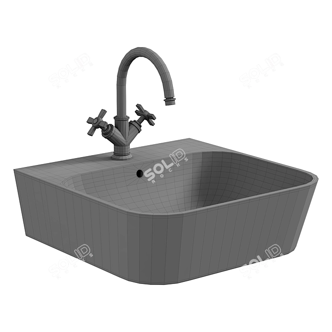 Hydra Corian Design Sink - 50CM 3D model image 3