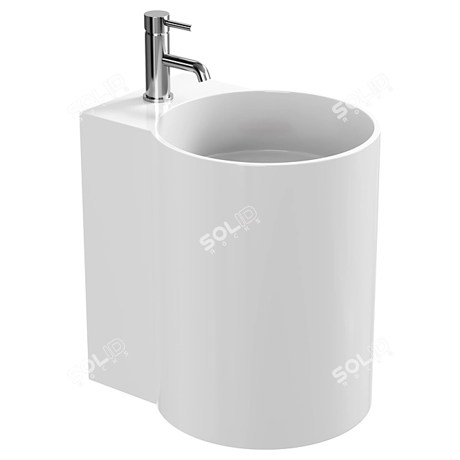 BLOOM MINI Mineral Cast Basin 3D model image 1