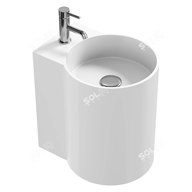 BLOOM MINI Mineral Cast Basin 3D model image 2