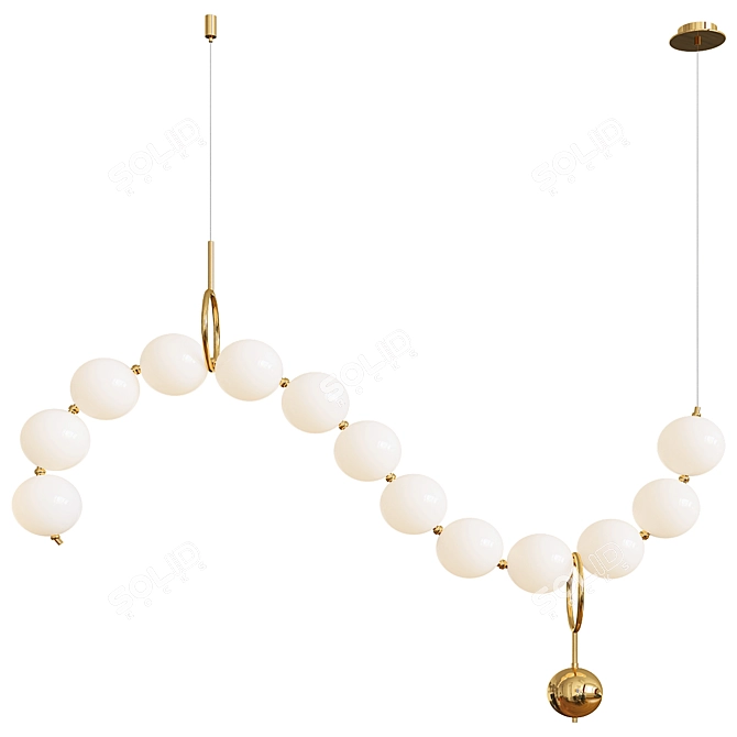 Copper LED Chandelier, Modern Design 3D model image 4