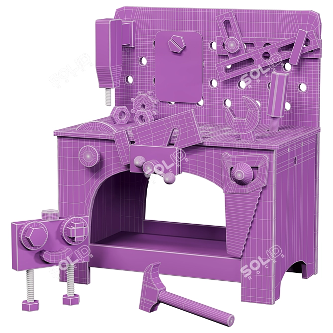 Compact Tabletop Tool Bench 3D model image 4