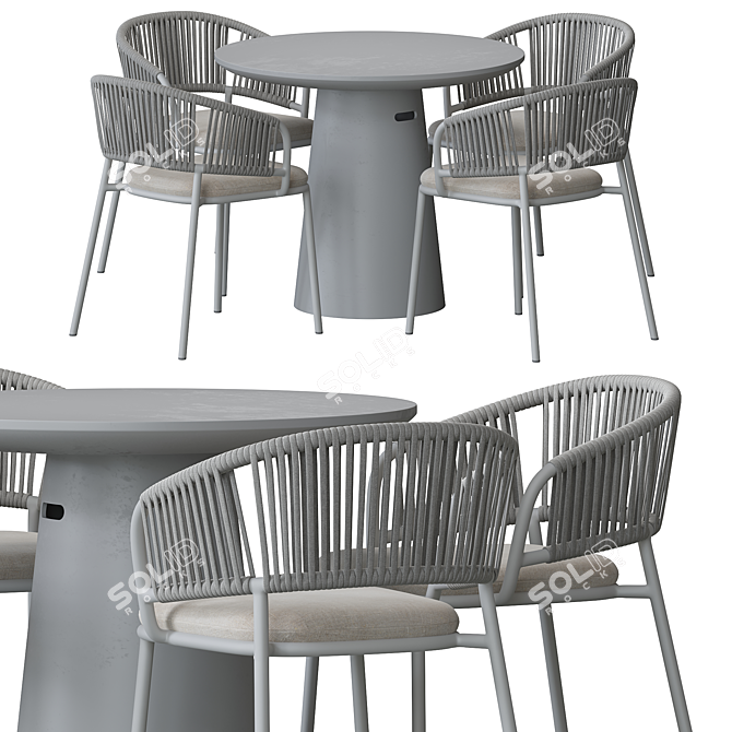 Outdoor Dining Set: Mate & Itai 3D model image 1