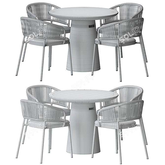 Outdoor Dining Set: Mate & Itai 3D model image 4