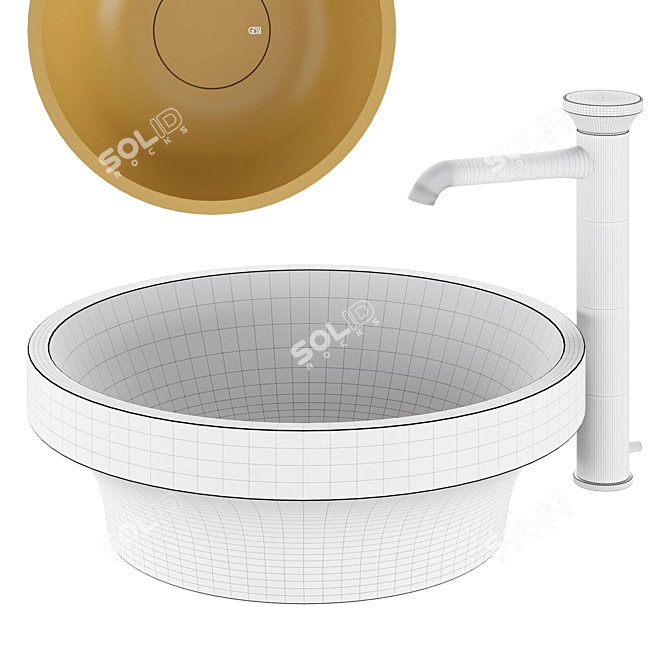 Gessi ORIGINI Basin Set 3D model image 3