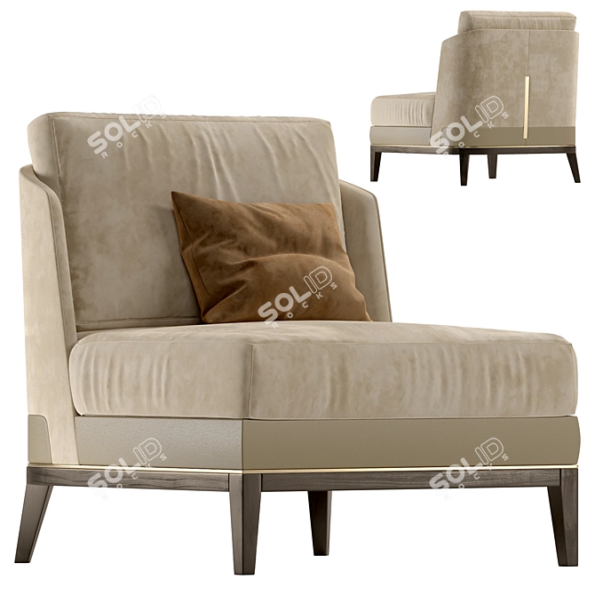 Sleek Aster Arthur Armchair 3D model image 1