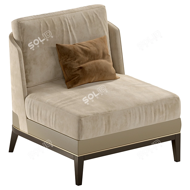 Sleek Aster Arthur Armchair 3D model image 2