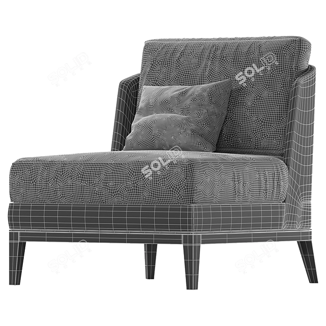Sleek Aster Arthur Armchair 3D model image 4