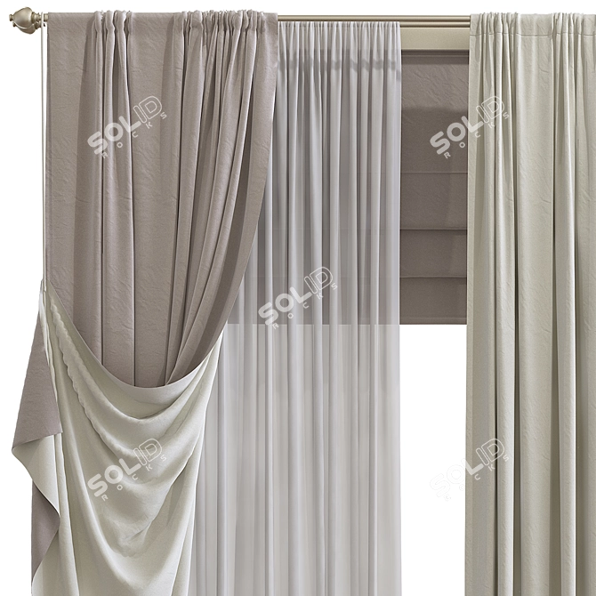 Revamped Curtain Design 3D model image 2