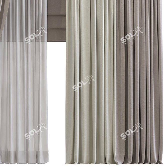 Revamped Curtain Design 3D model image 3