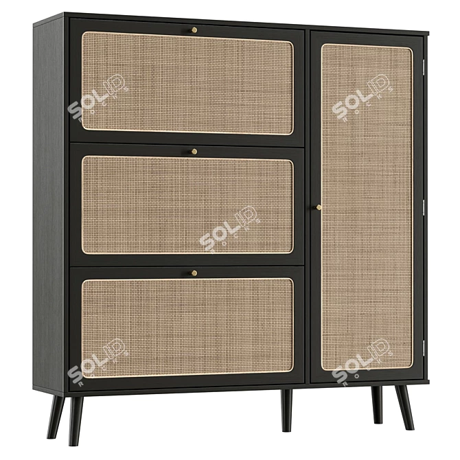 UV Unwrapped Shoe Storage Cabinet 3D model image 1