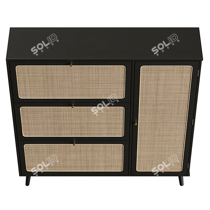 UV Unwrapped Shoe Storage Cabinet 3D model image 3