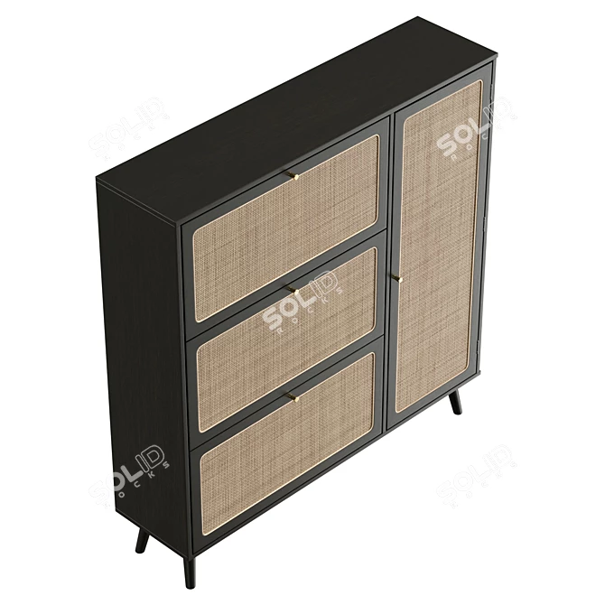 UV Unwrapped Shoe Storage Cabinet 3D model image 5