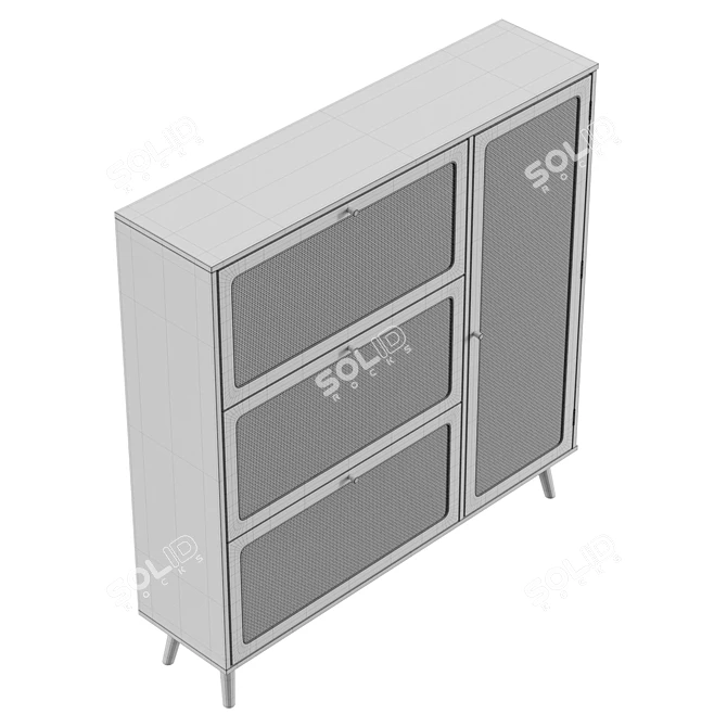 UV Unwrapped Shoe Storage Cabinet 3D model image 6