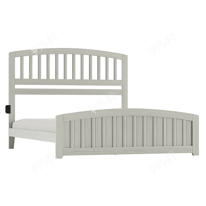 Real-size Amina Queen Bed Model 3D model image 1