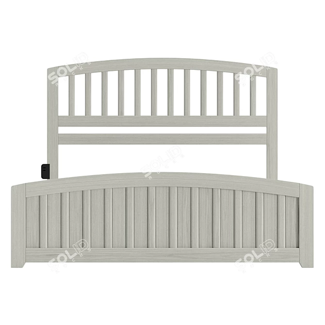 Real-size Amina Queen Bed Model 3D model image 2