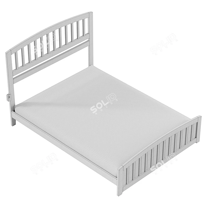Real-size Amina Queen Bed Model 3D model image 6
